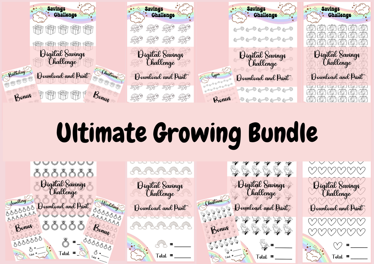 The Ultimate Growing Digital Saving Tracker Bundle