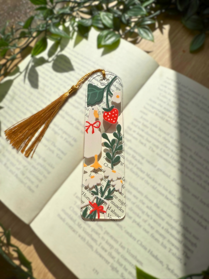 Silly Goose Strawberry Fields Bookmark