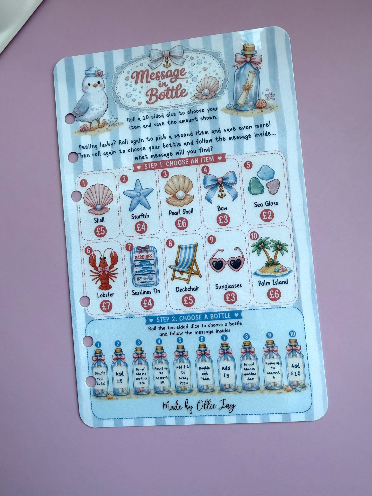 Message in a Bottle Dashboard Game