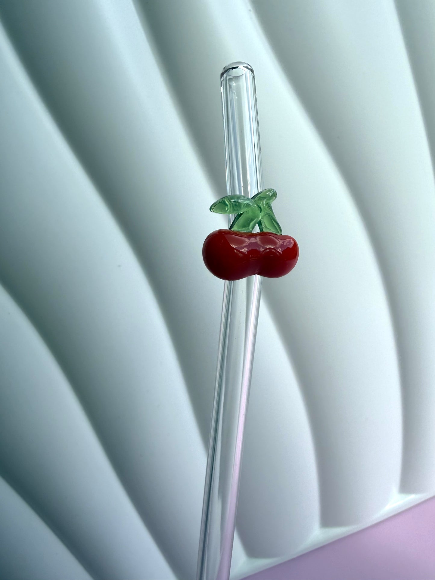 Cherries Glass Straw