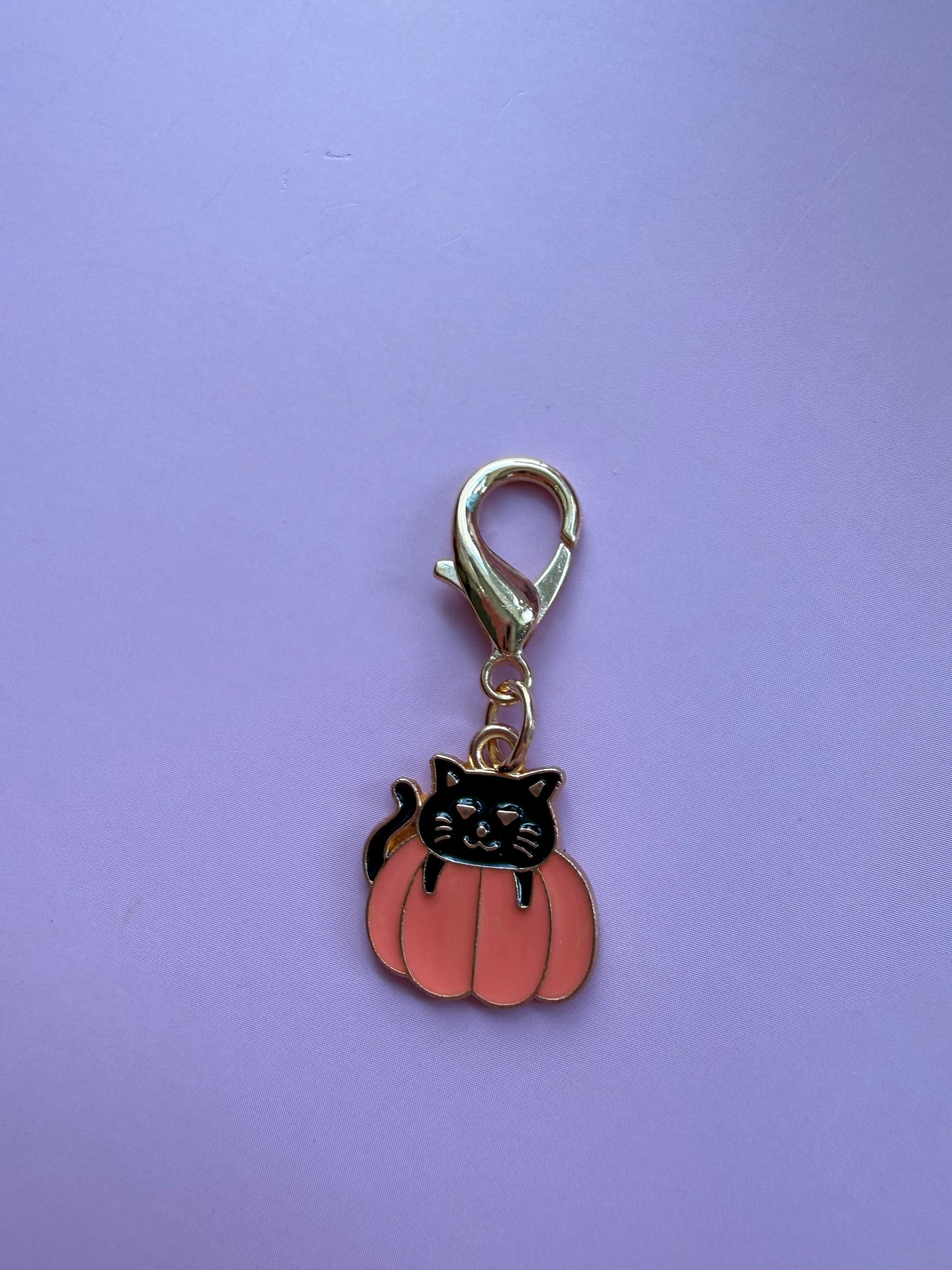 Cat in a Pumpkin Binder Charm