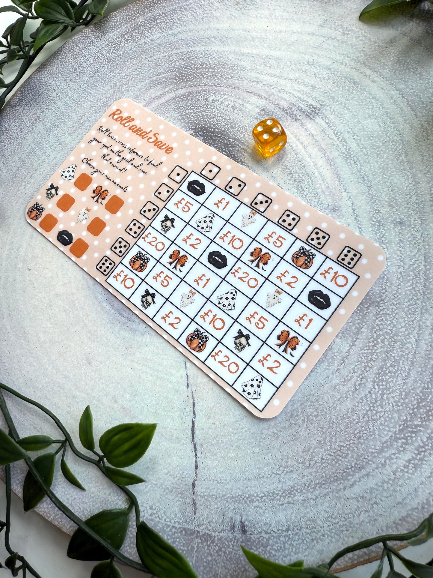 Halloween Roll & Save Grid