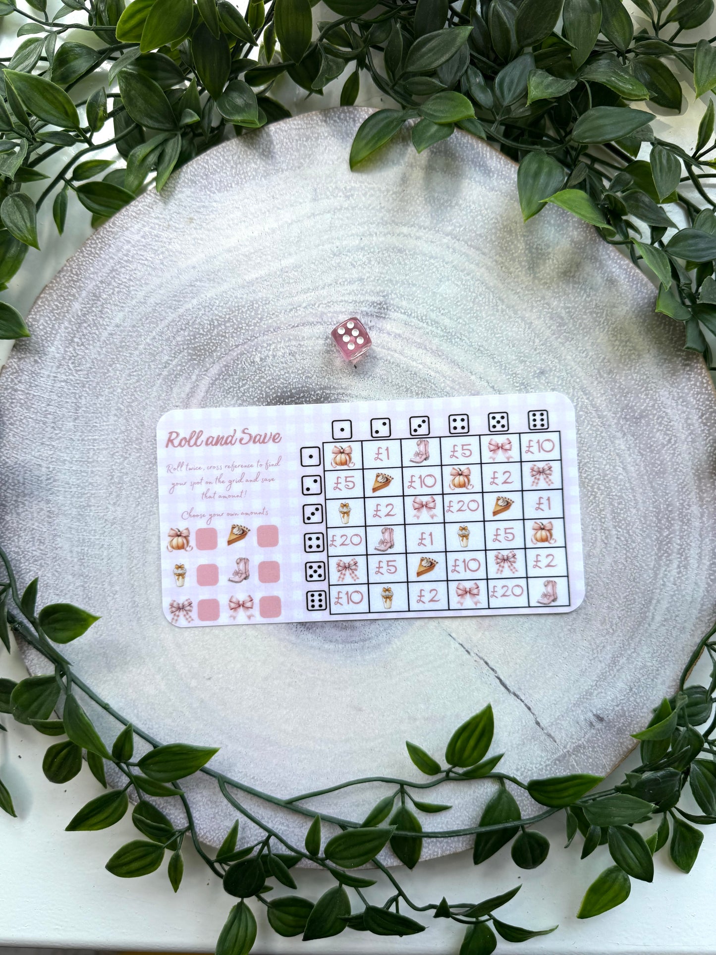 Pink Autumn Roll & Save Grid