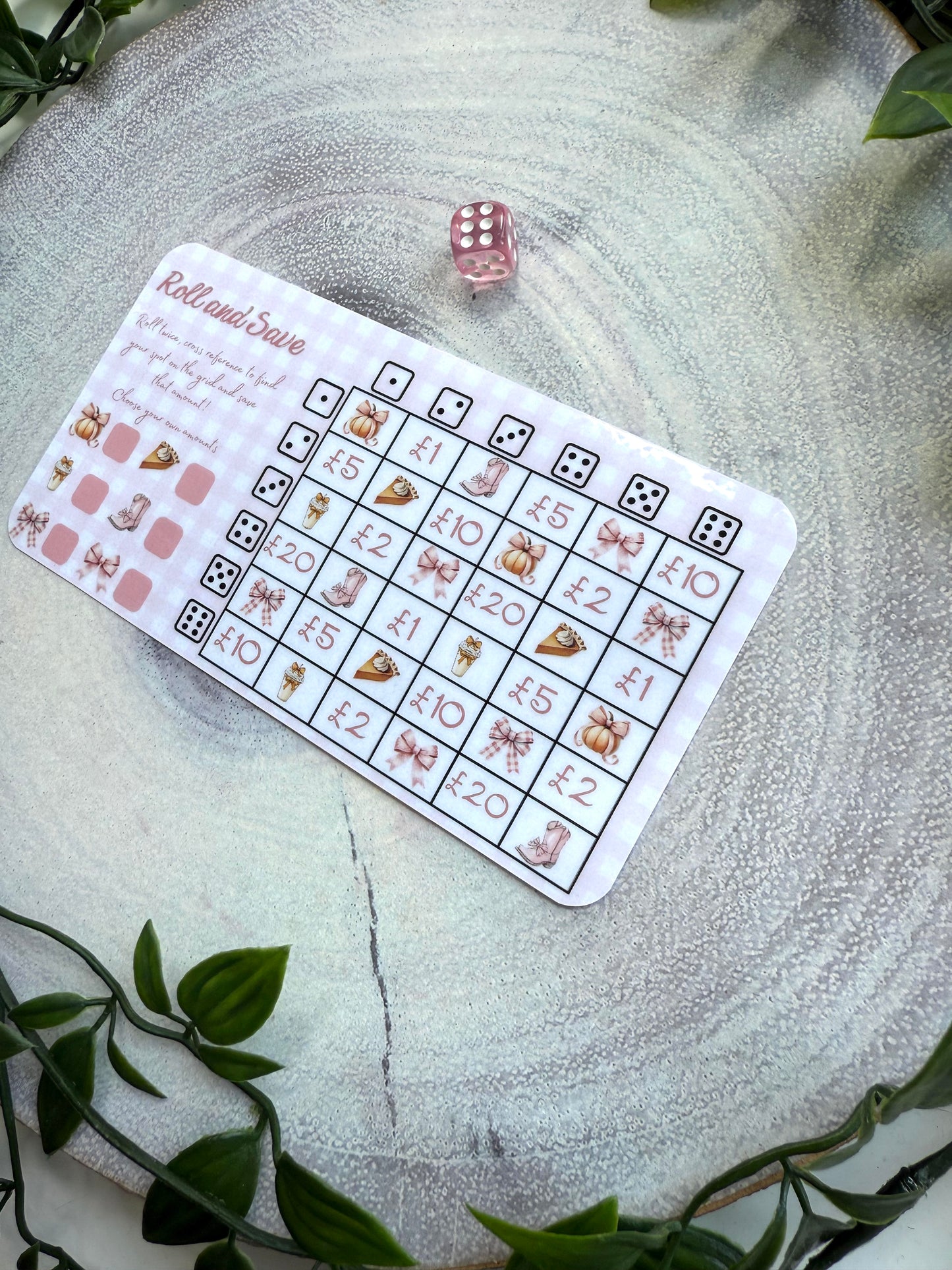 Pink Autumn Roll & Save Grid