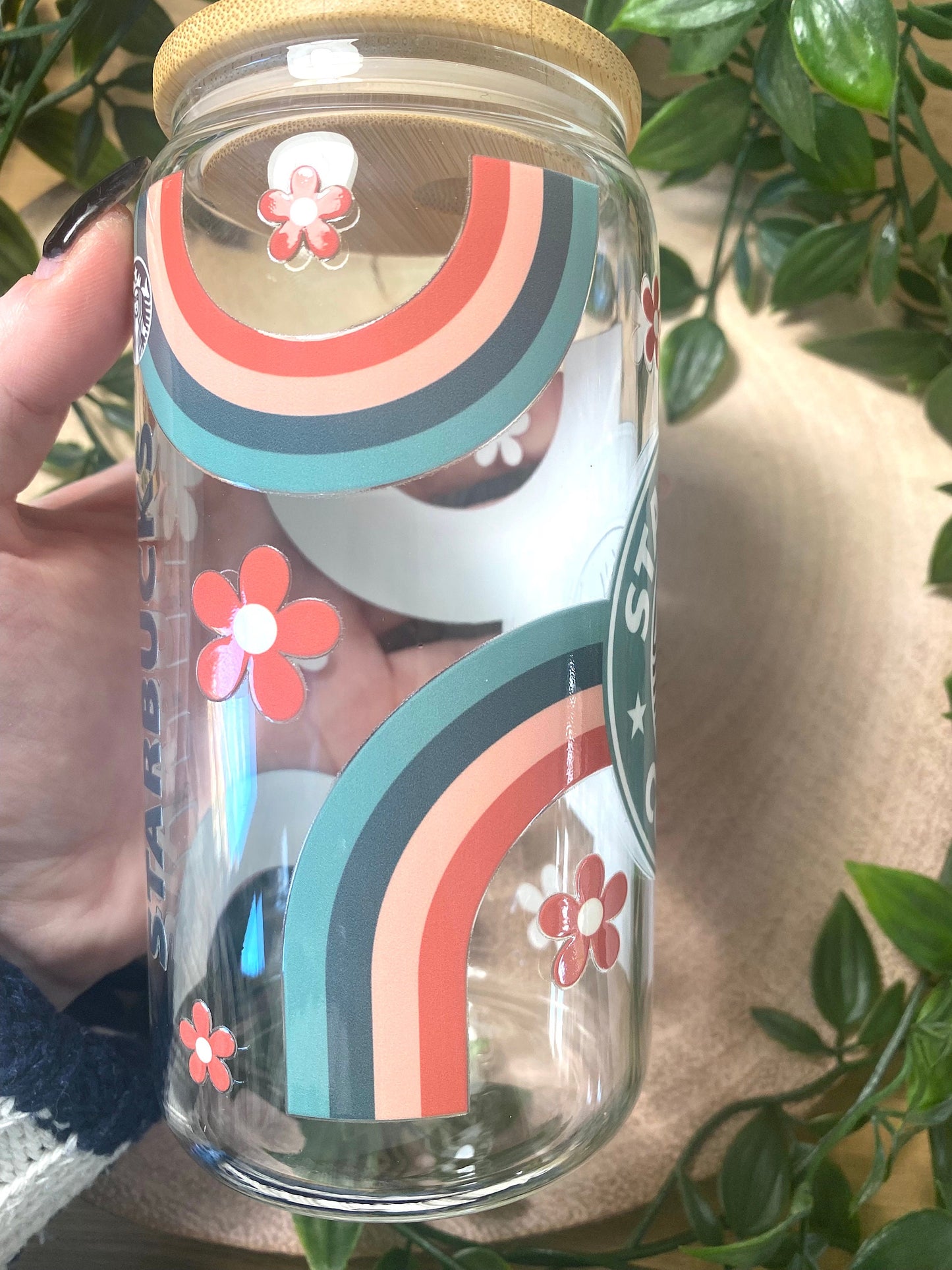 Retro Rainbow Stripes Starbucks