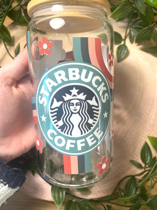 Retro Rainbow Stripes Starbucks
