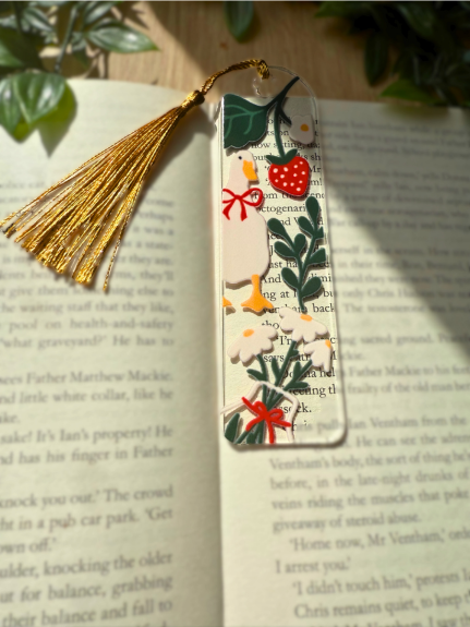 Silly Goose Strawberry Fields Bookmark