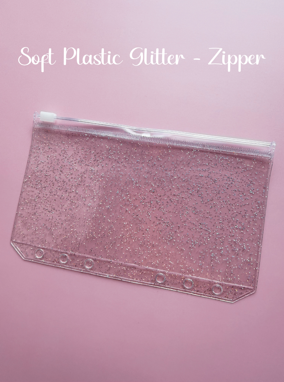 5 Glitter Zipper Envelopes