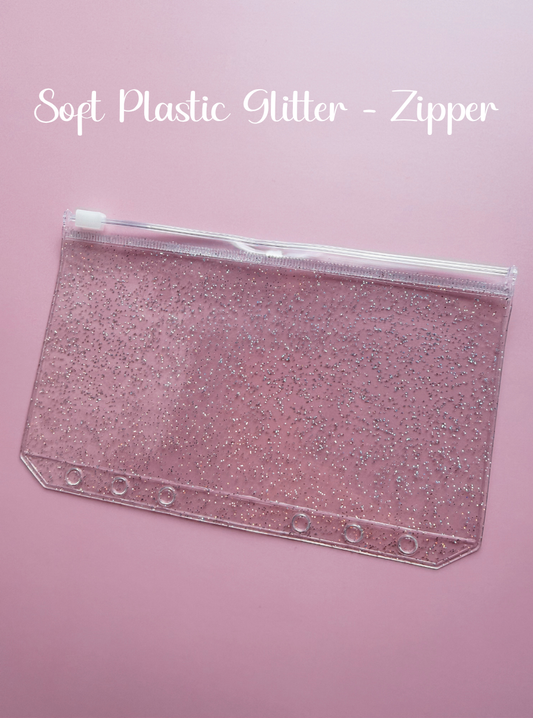5 Glitter Zipper Envelopes