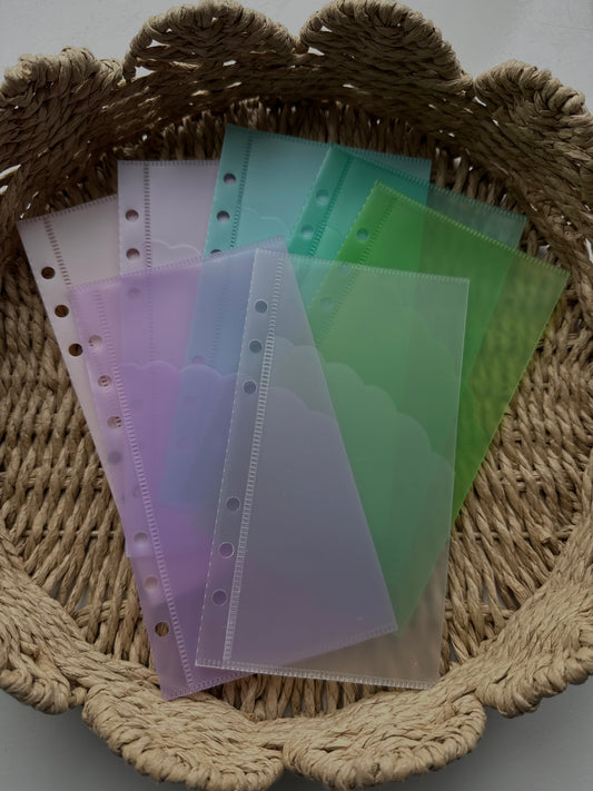 Scalloped Double Pocket Zipless Binder Envelopes