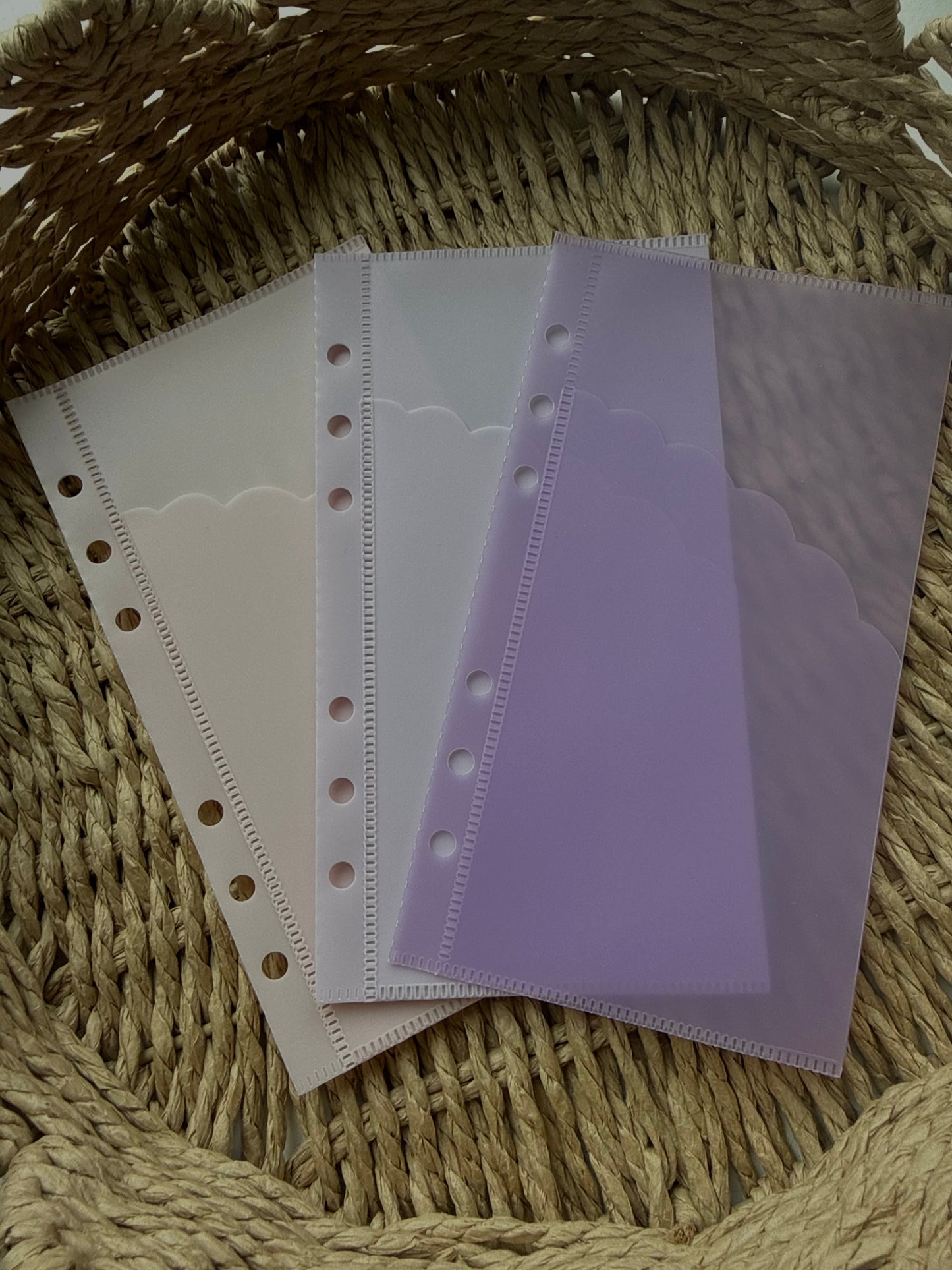 Scalloped Double Pocket Zipless Binder Envelopes