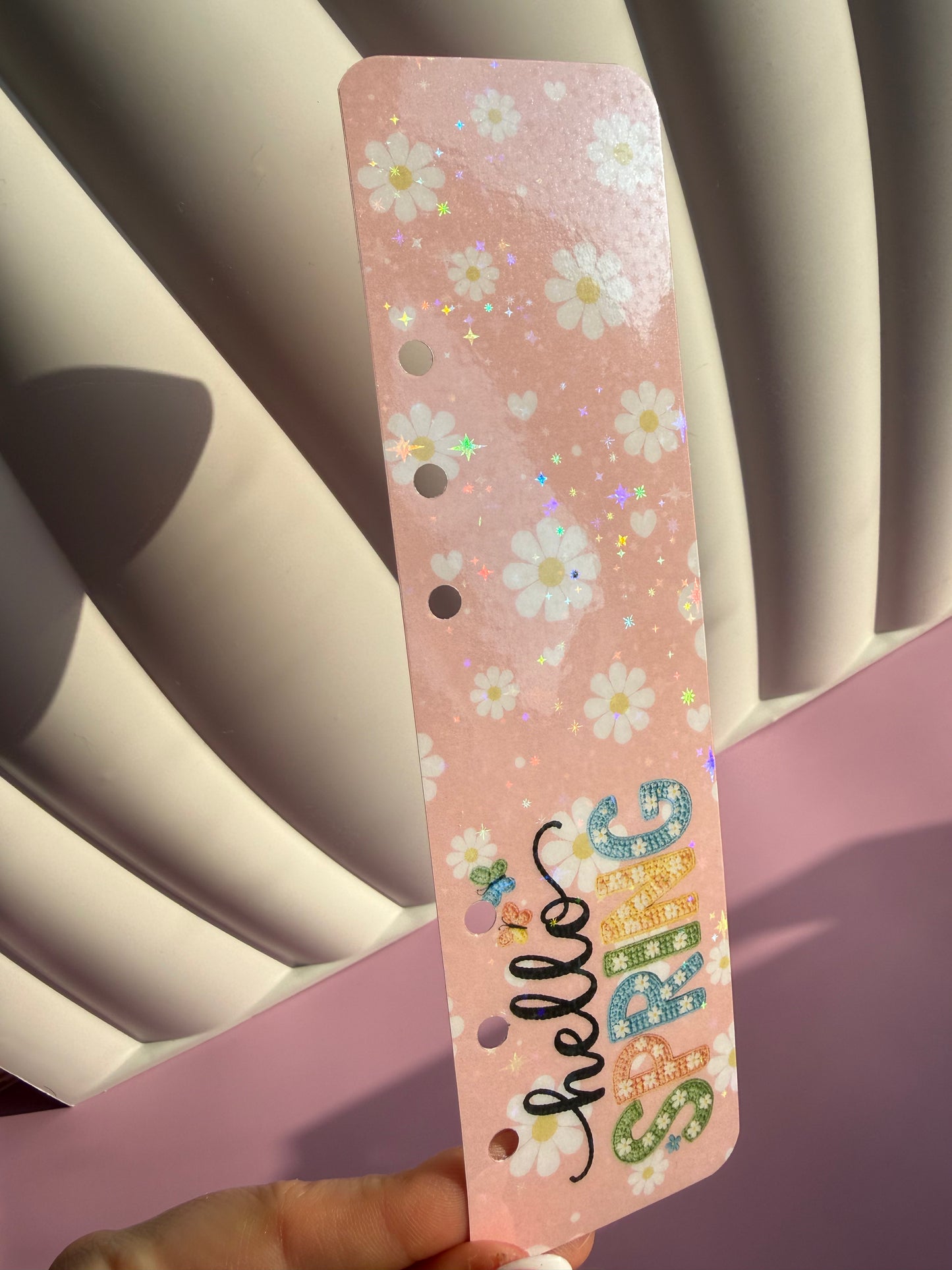 Hello Spring Holographic Bookmark