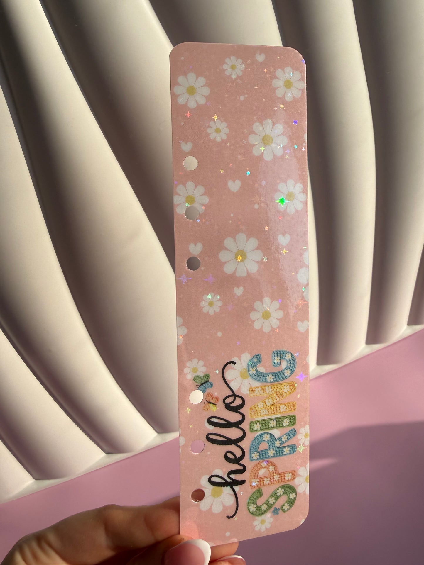 Hello Spring Holographic Bookmark