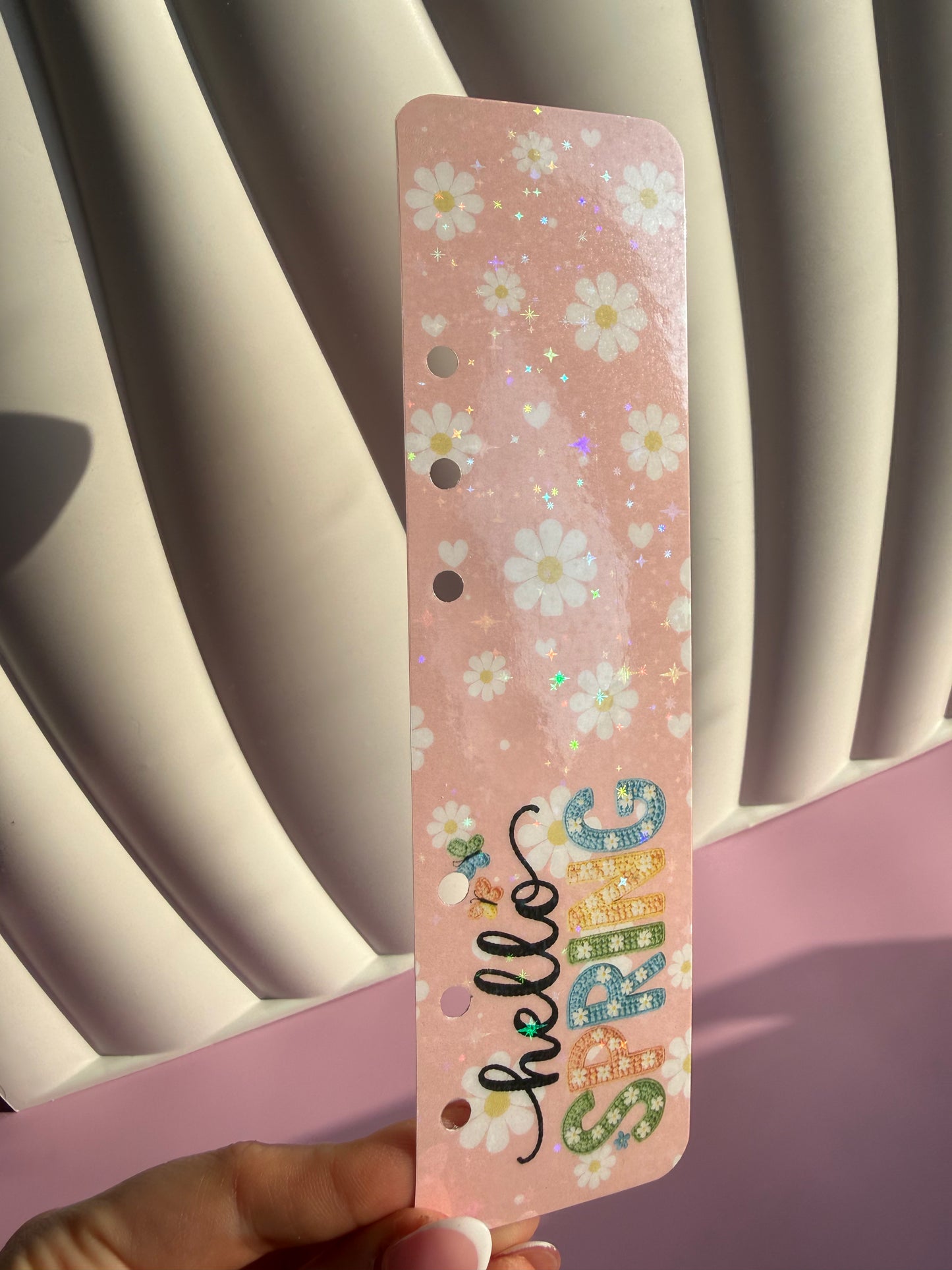 Hello Spring Holographic Bookmark