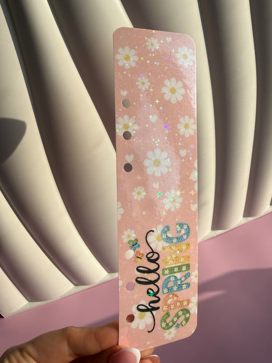 Hello Spring Holographic Bookmark