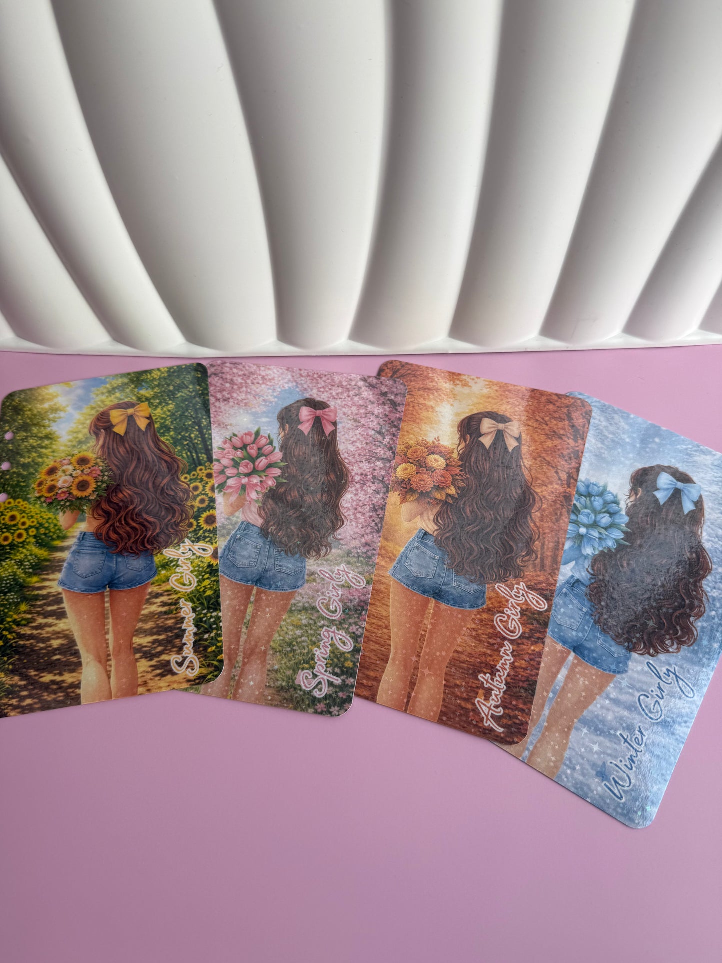 Seasonal Girly Holographic Dashboard Collection