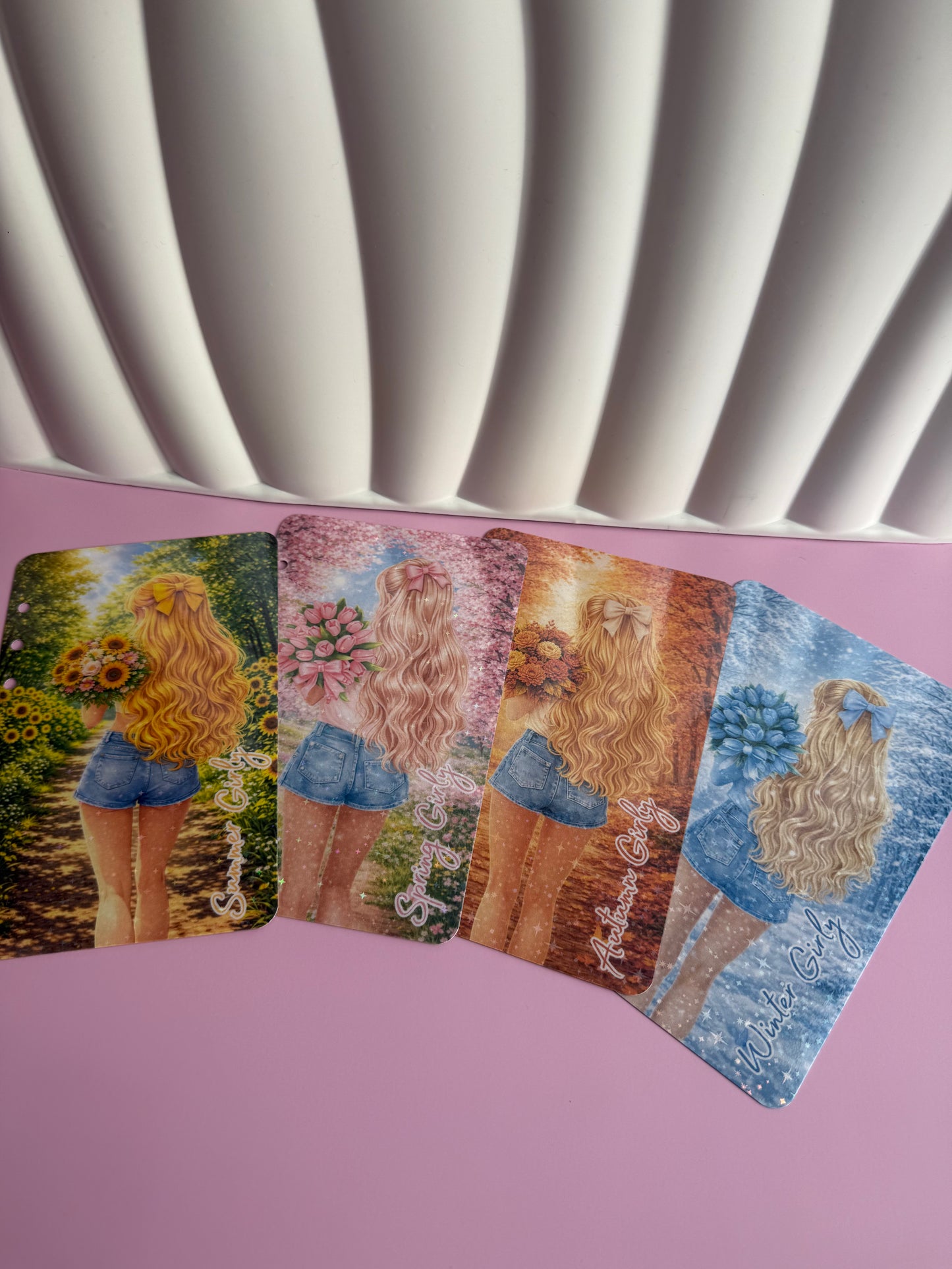 Seasonal Girly Holographic Dashboard Collection