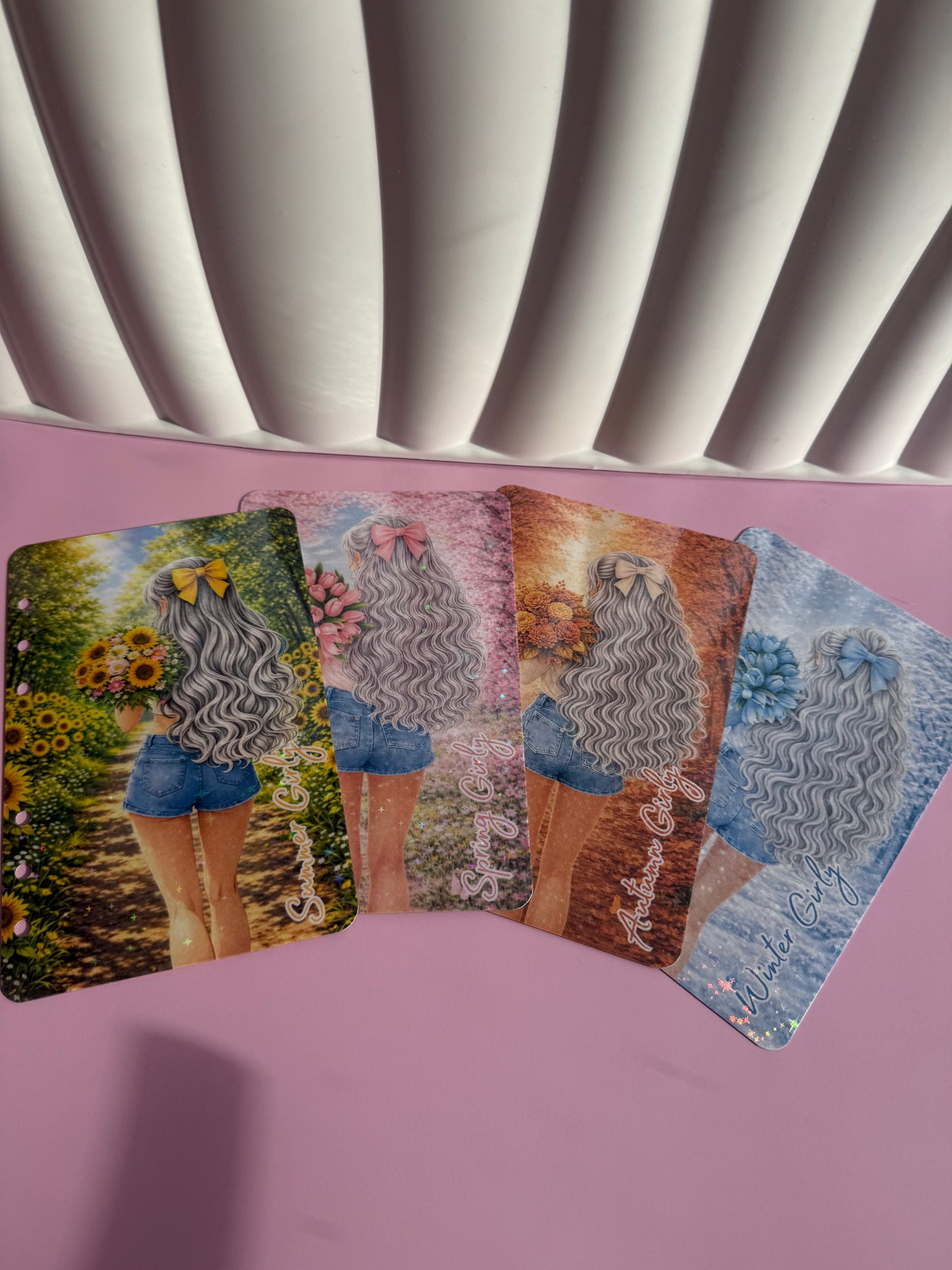 Seasonal Girly Holographic Dashboard Collection