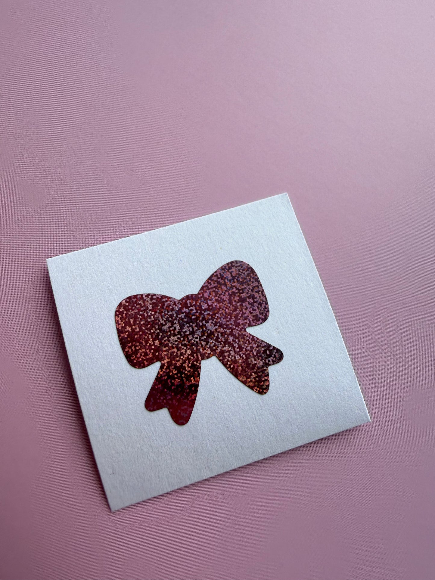 Bow Scratch Off Stickers - Pink Glitter