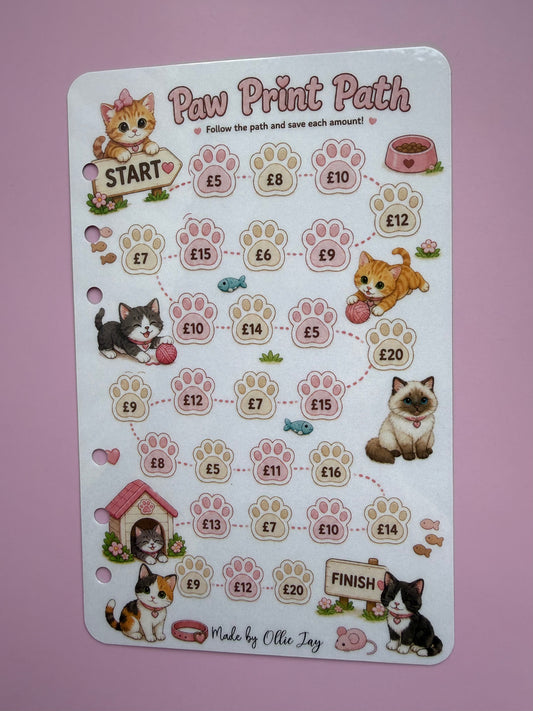 Paw Print Path Dashboard Game - Cat Paws