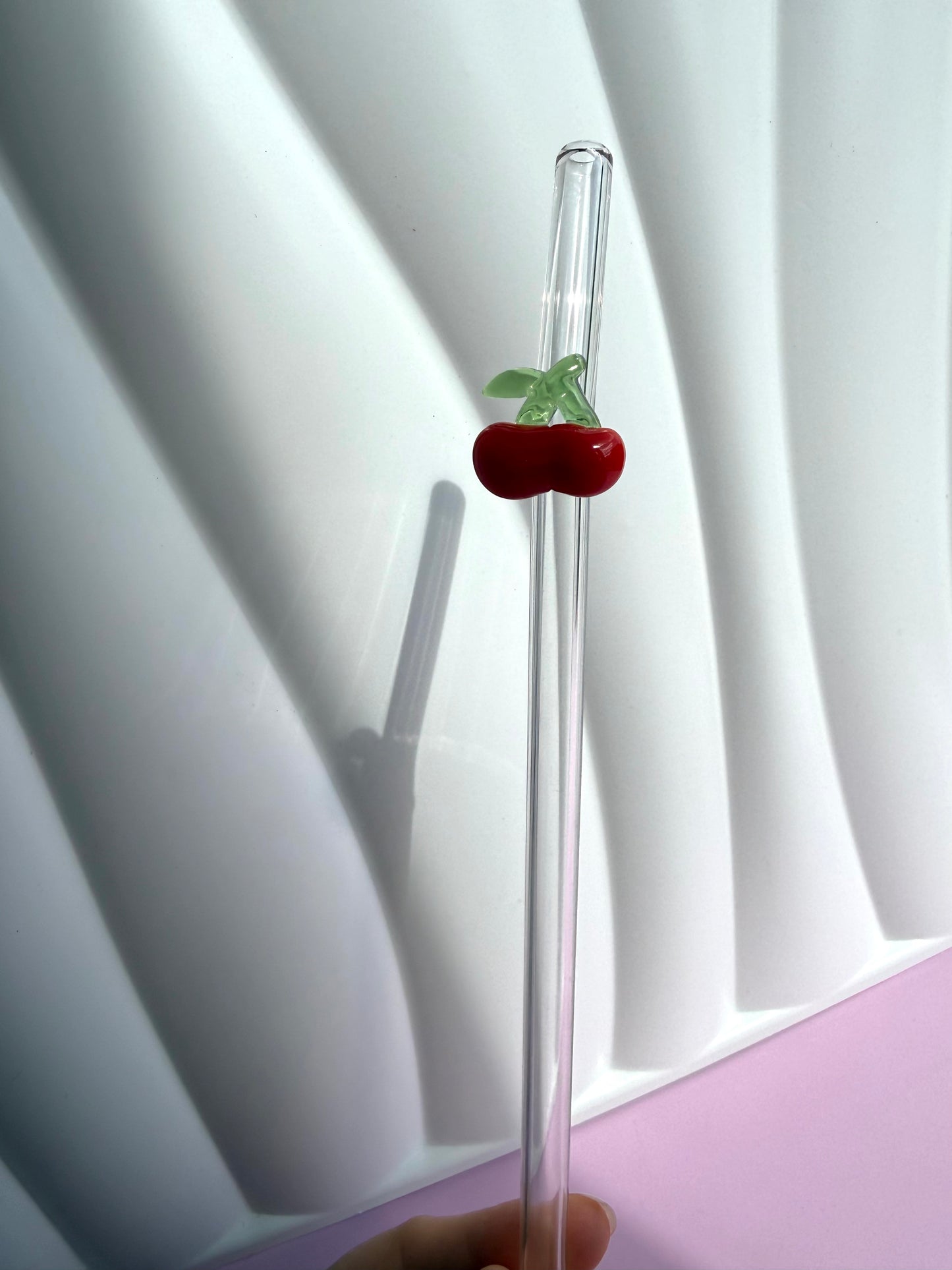 Cherries Glass Straw
