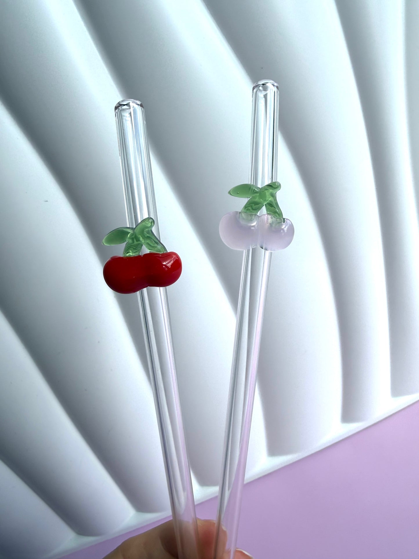 Cherries Glass Straw