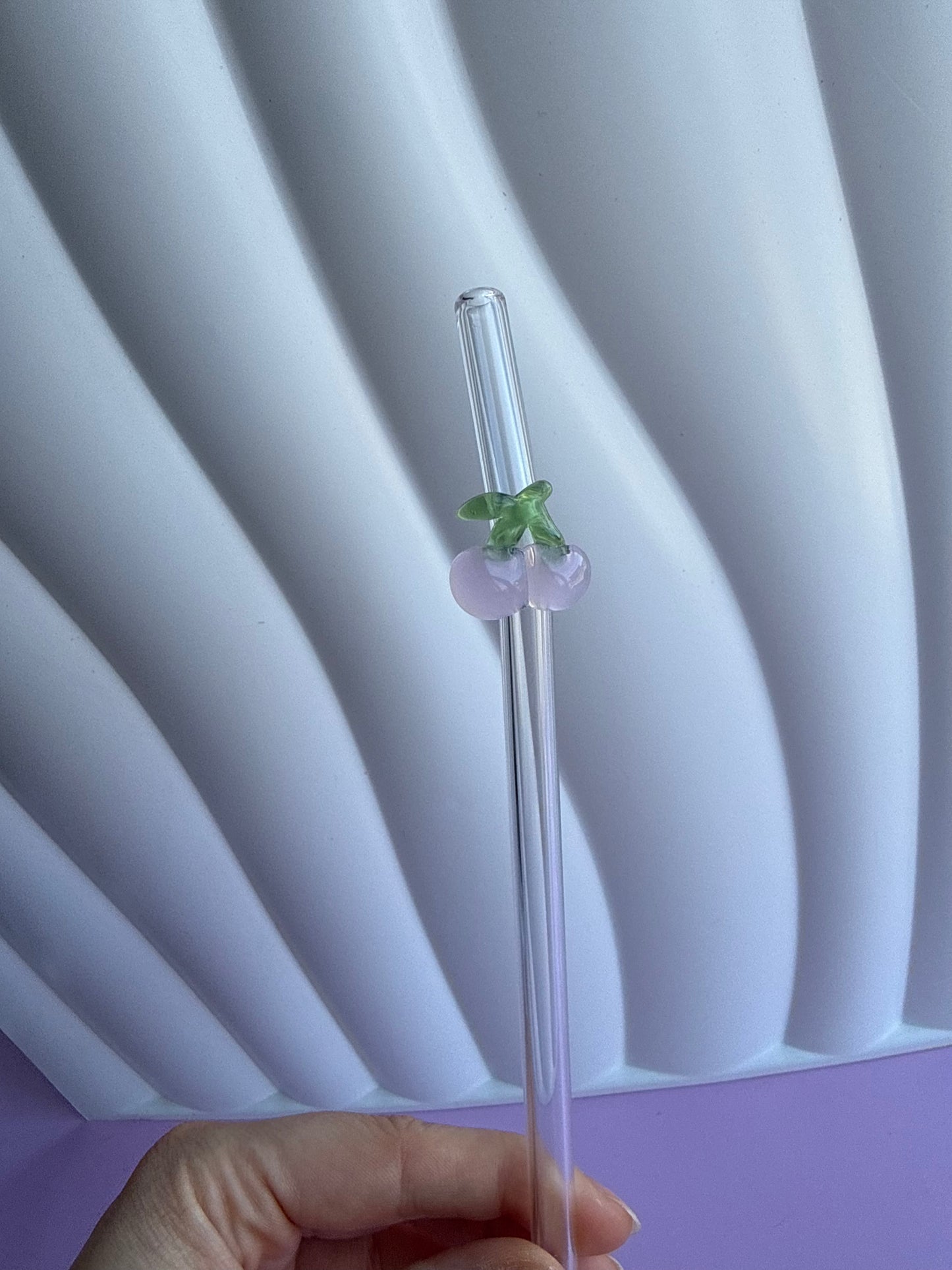 Cherries Glass Straw