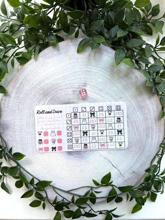 Pink Halloween Roll & Save Grid