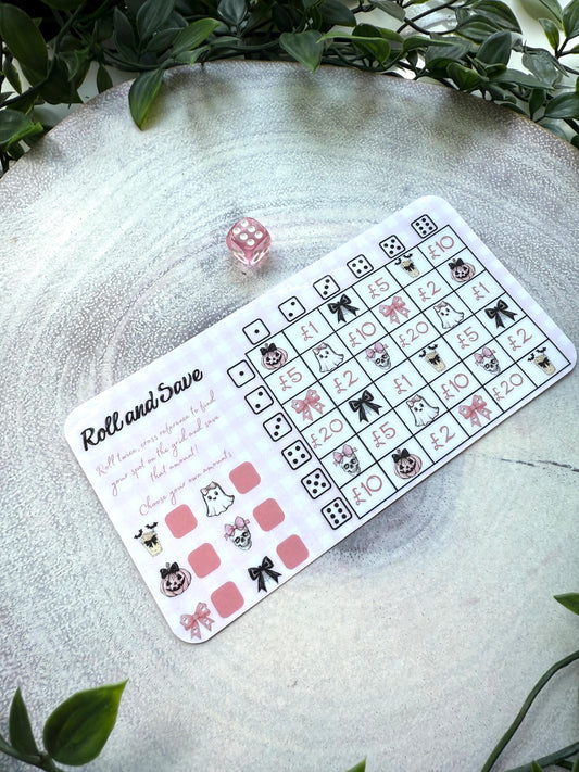 Pink Halloween Roll & Save Grid