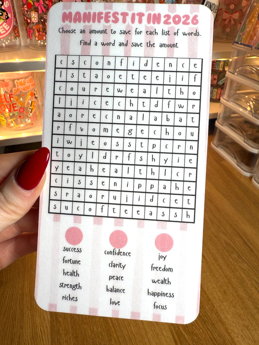 Manifest it in 2026 Wordsearch